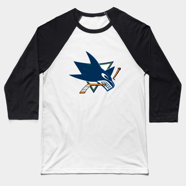 Sharks Canucks Logo Mashup Baseball T-Shirt by phneep